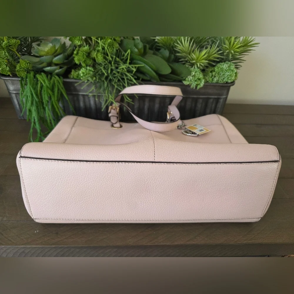 Michael Kors LG Commuter Tote/Laptop Bag Powder Blush Pink Leather+New MK Charm - Picture 14 of 16